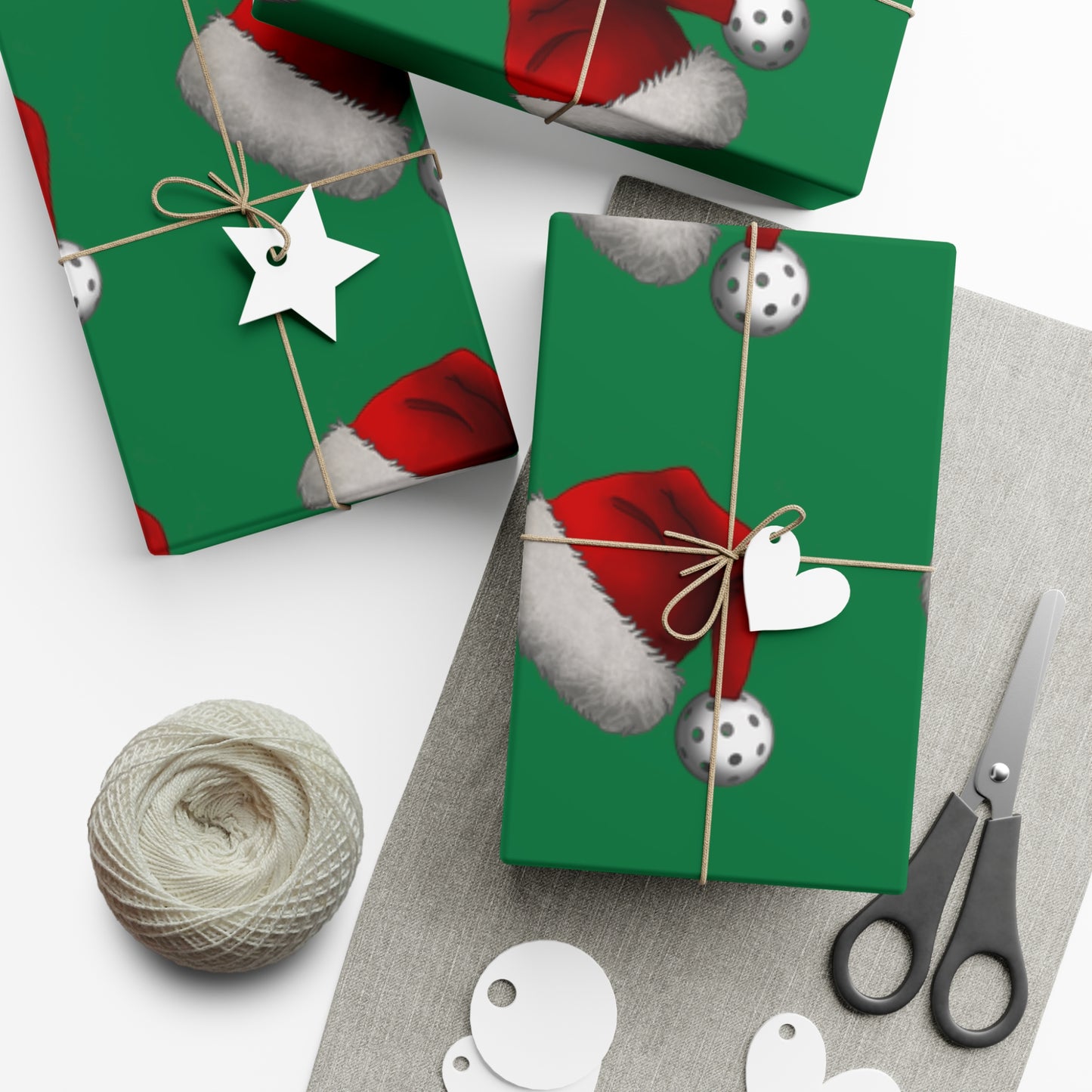 Pickleball Santa Hat Gift Wrap
