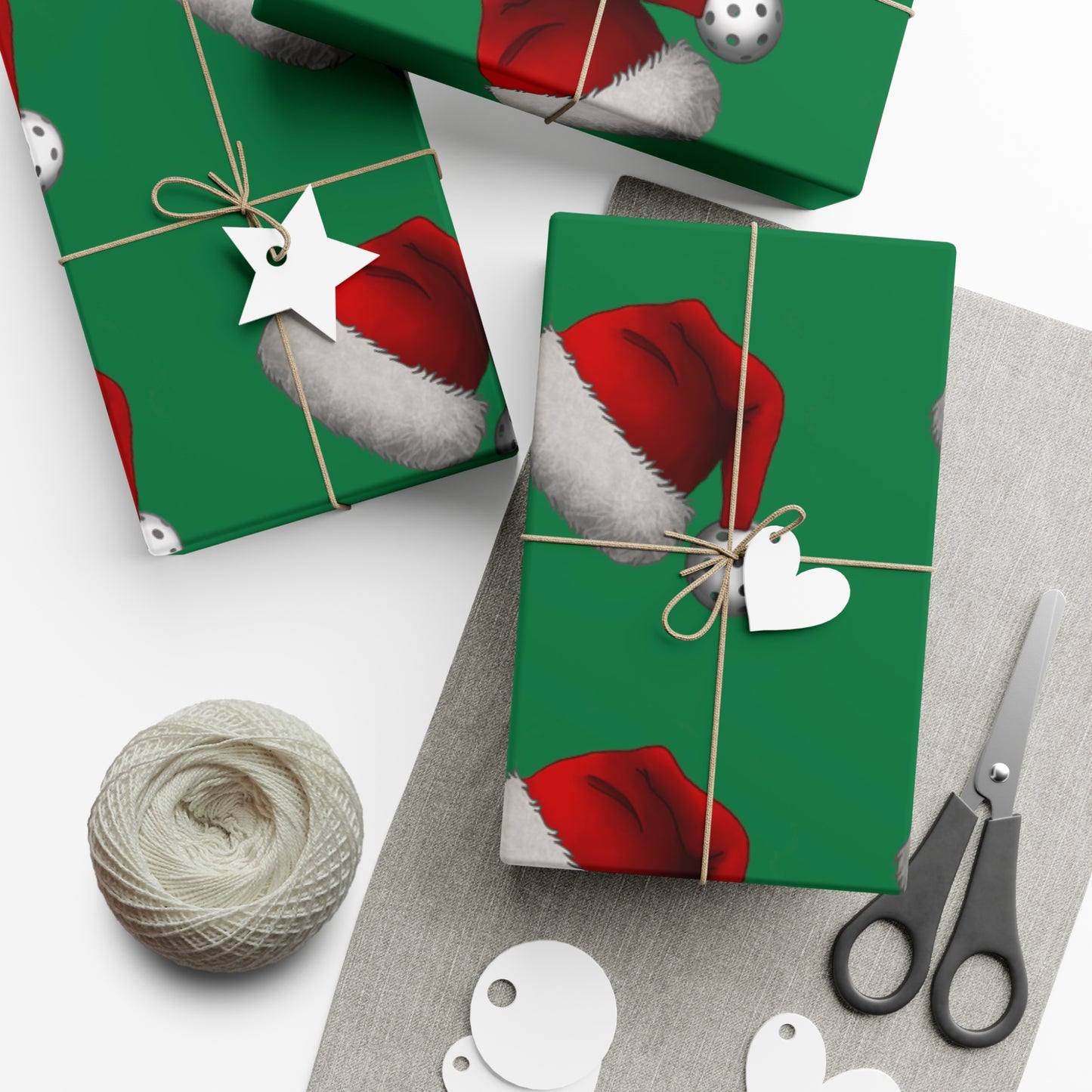 Pickleball Santa Hat Gift Wrap