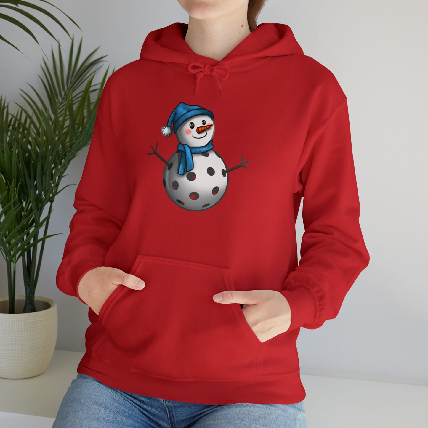 Unisex Heavy Blend™ Pickleball Snowman Hooded Sweatshirt