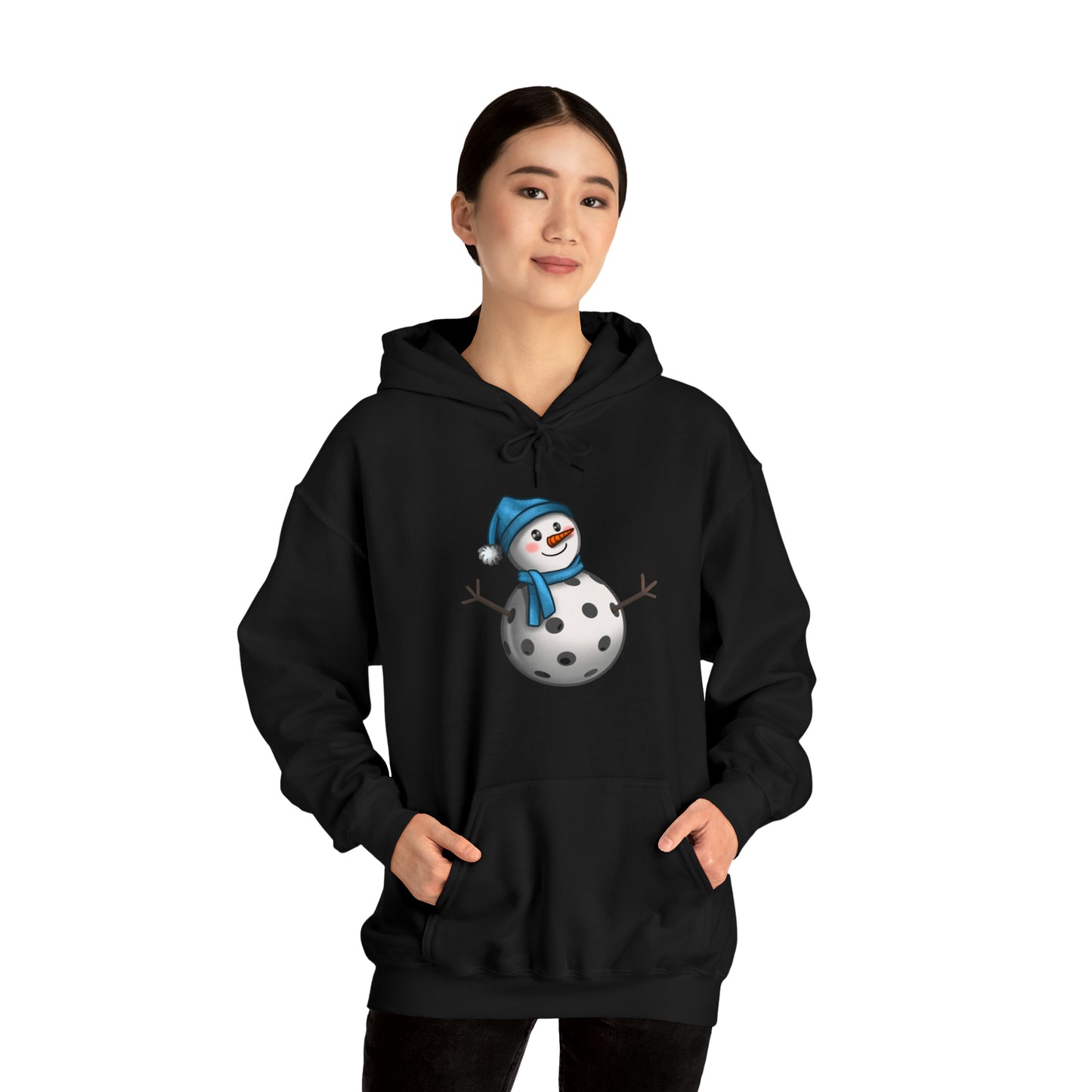 Unisex Heavy Blend™ Pickleball Snowman Hooded Sweatshirt