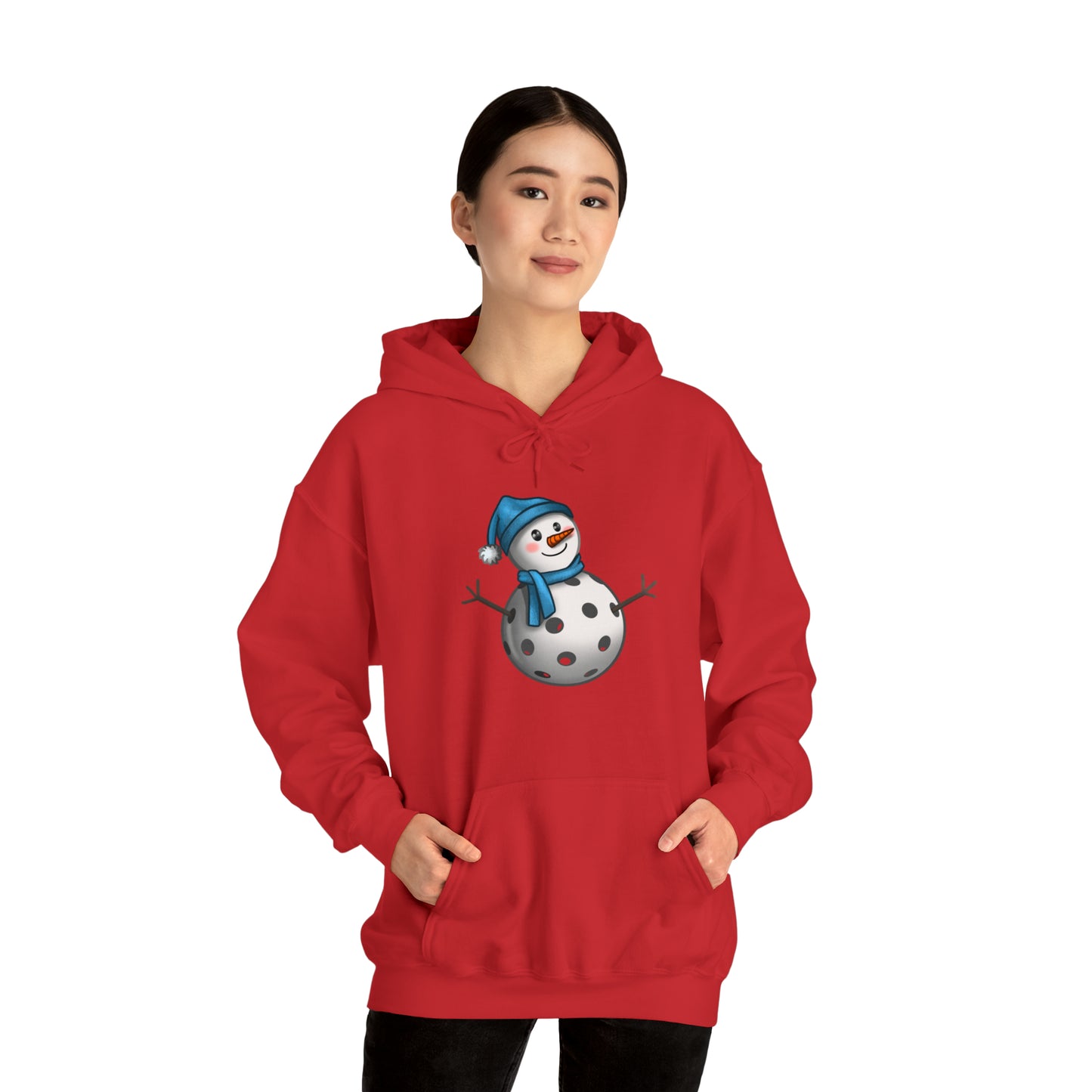 Unisex Heavy Blend™ Pickleball Snowman Hooded Sweatshirt