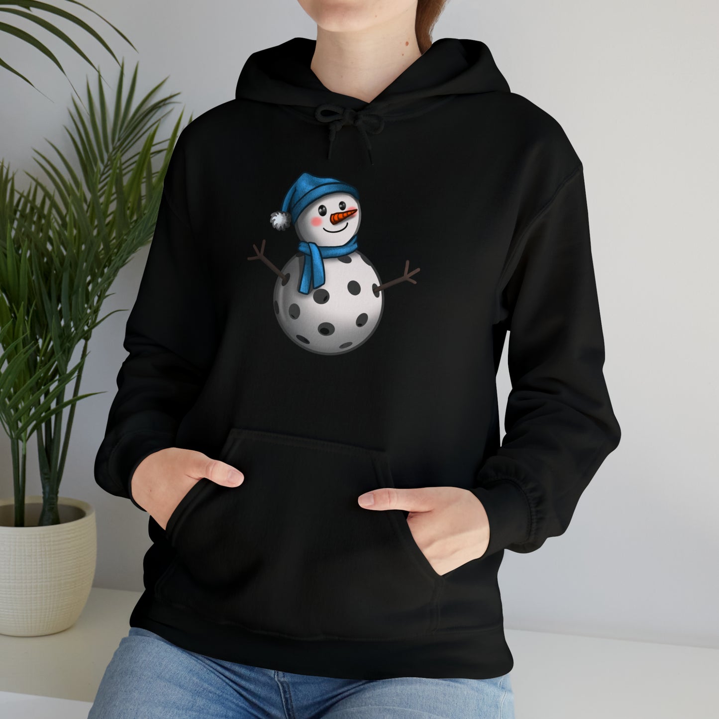 Unisex Heavy Blend™ Pickleball Snowman Hooded Sweatshirt
