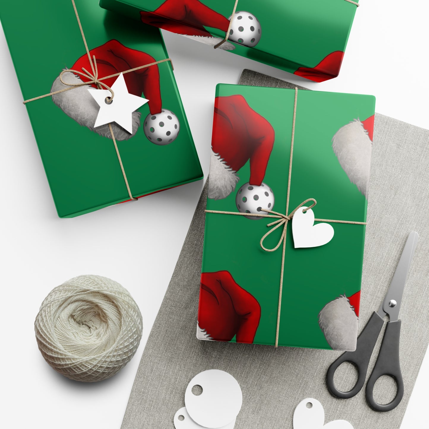 Pickleball Santa Hat Gift Wrap