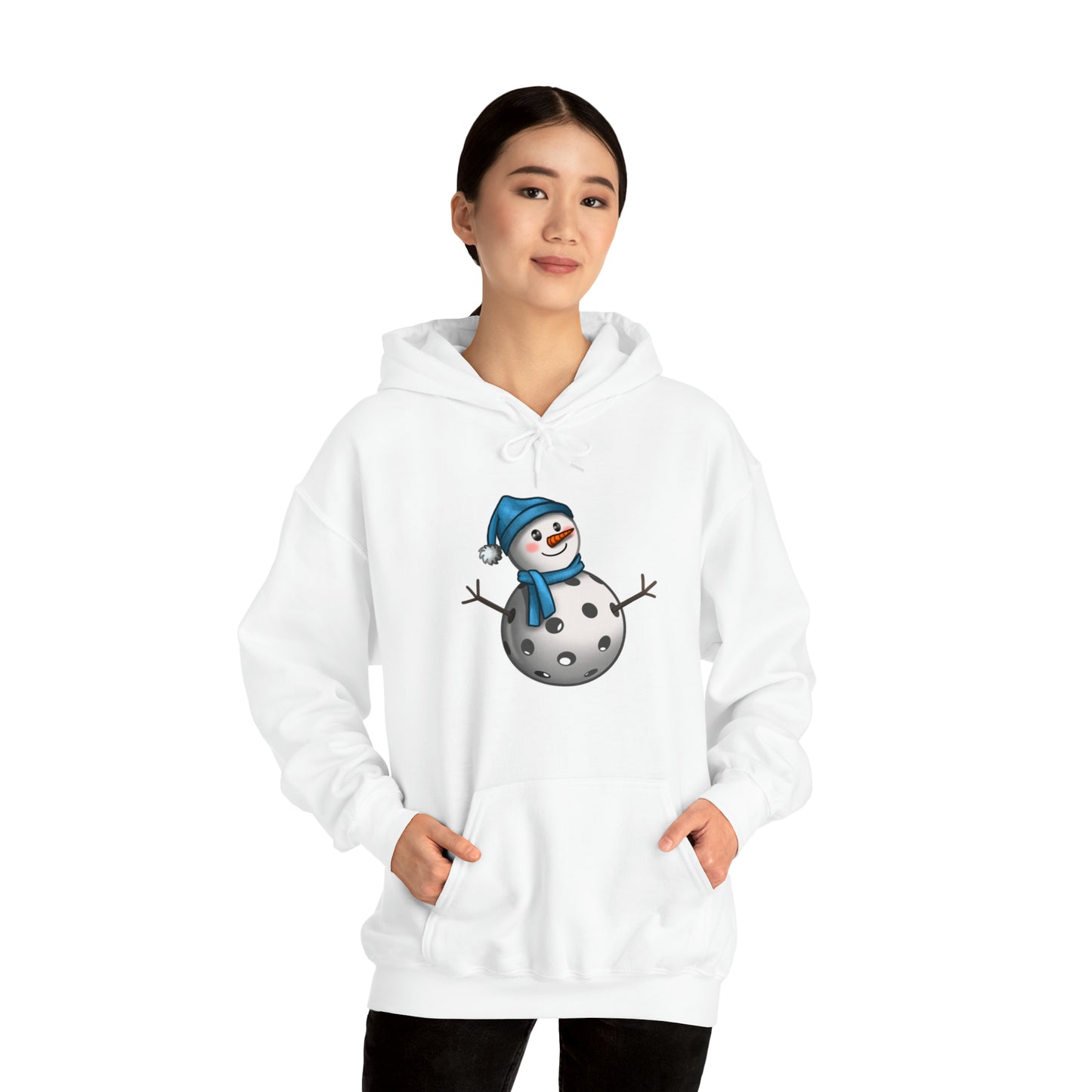 Unisex Heavy Blend™ Pickleball Snowman Hooded Sweatshirt