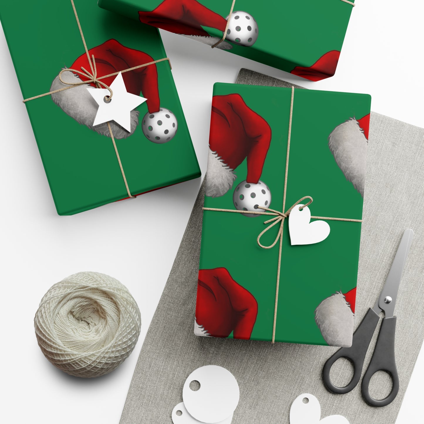 Pickleball Santa Hat Gift Wrap