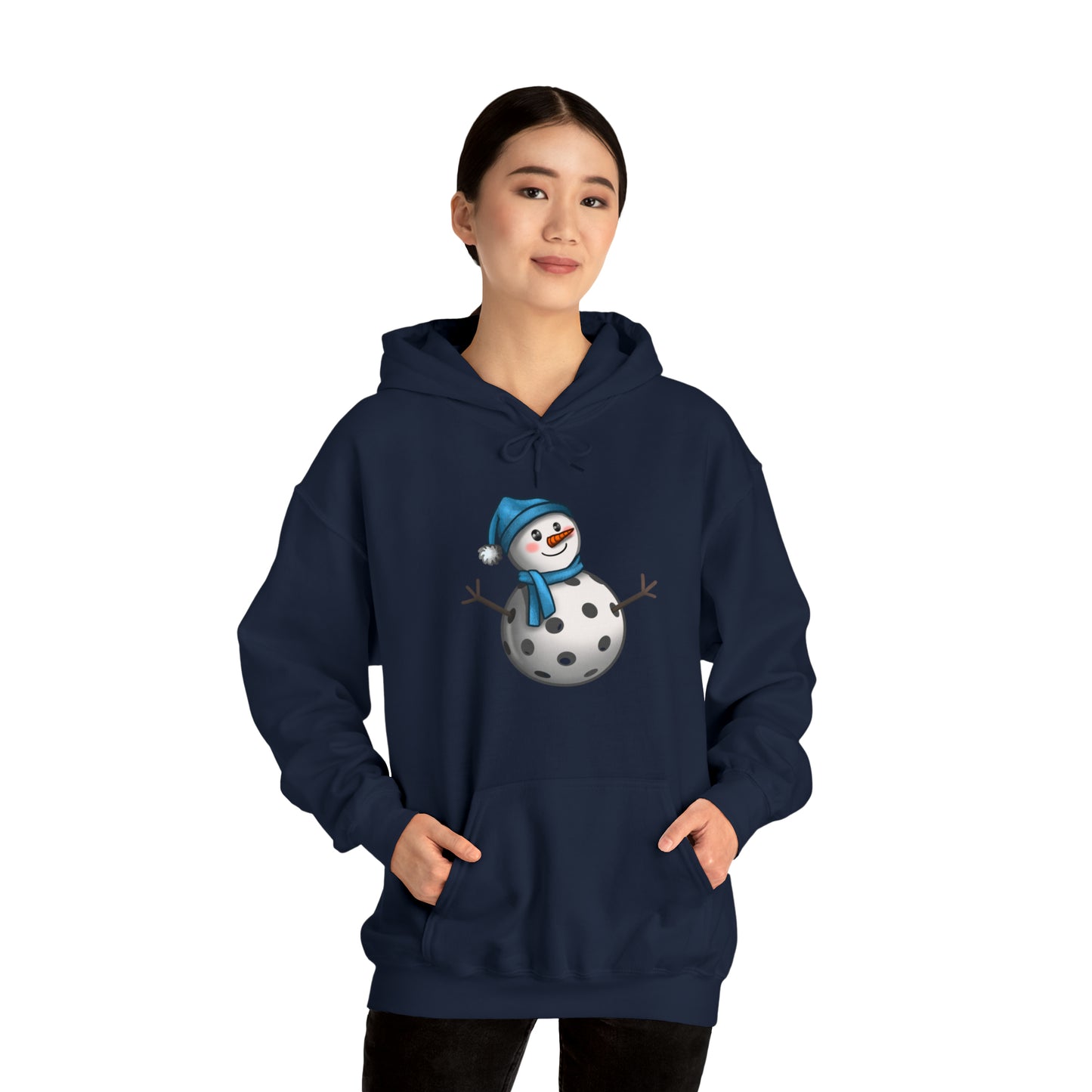 Unisex Heavy Blend™ Pickleball Snowman Hooded Sweatshirt