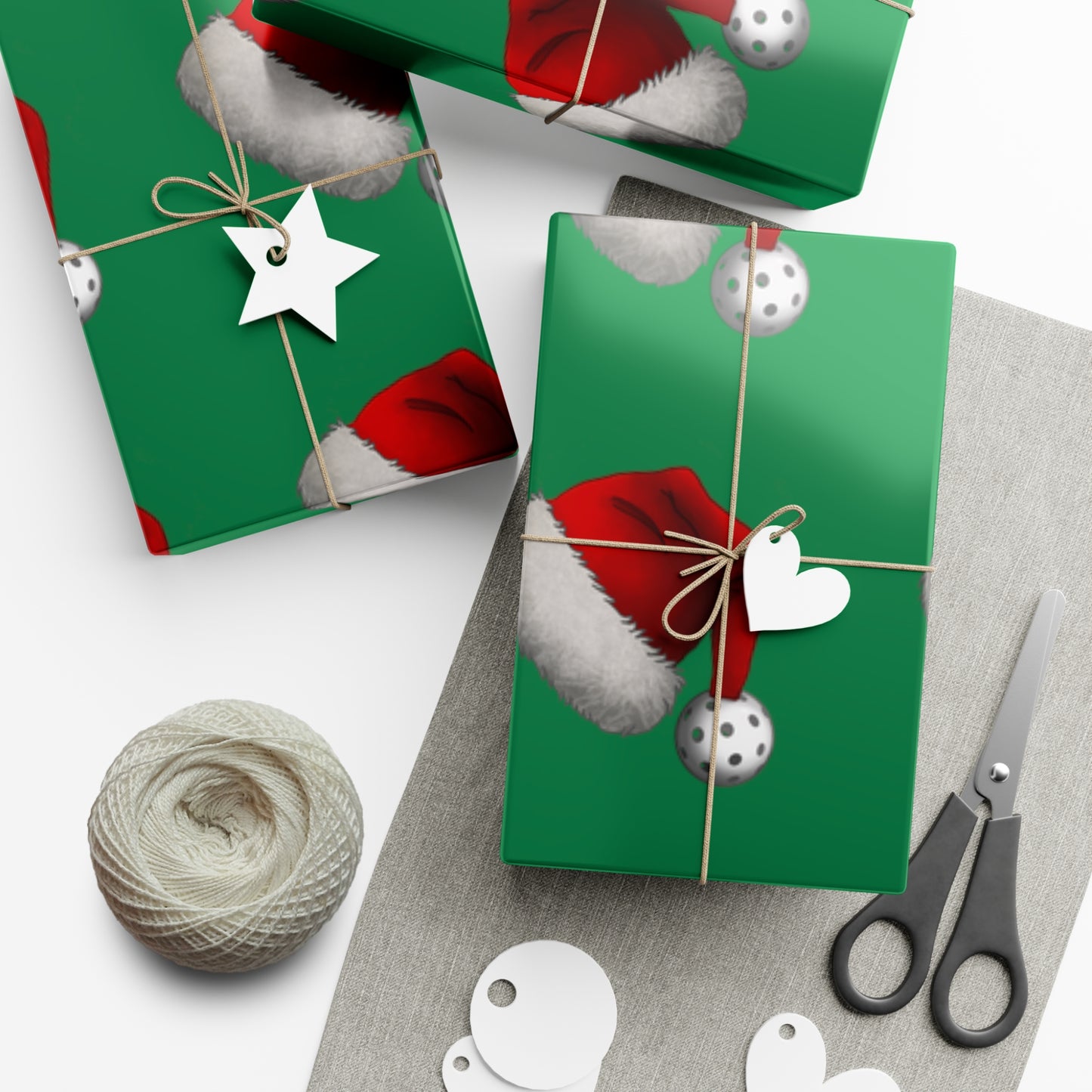 Pickleball Santa Hat Gift Wrap
