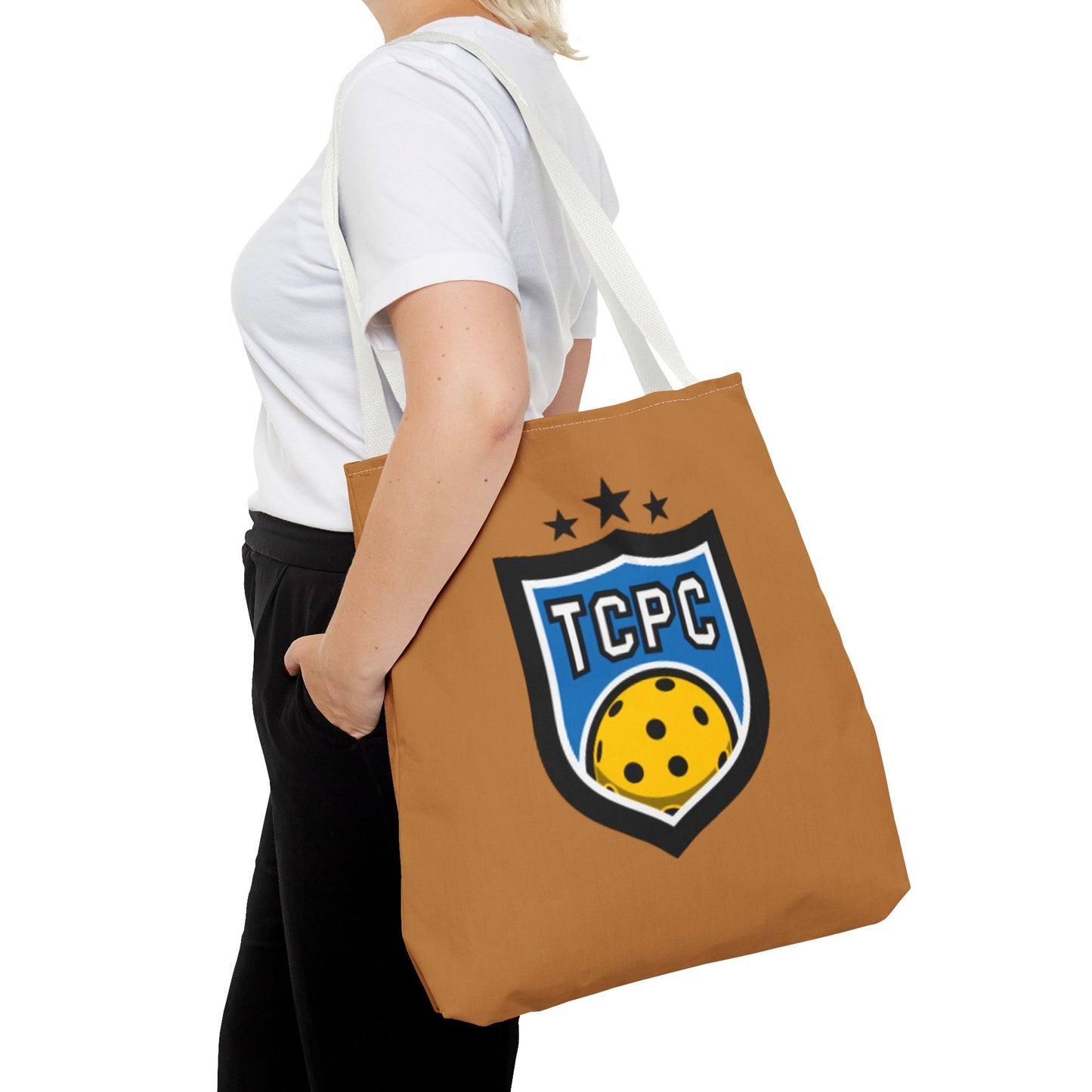 TCPC Brown Tote Bag - Perfect for Pickleball Fans and Daily Use