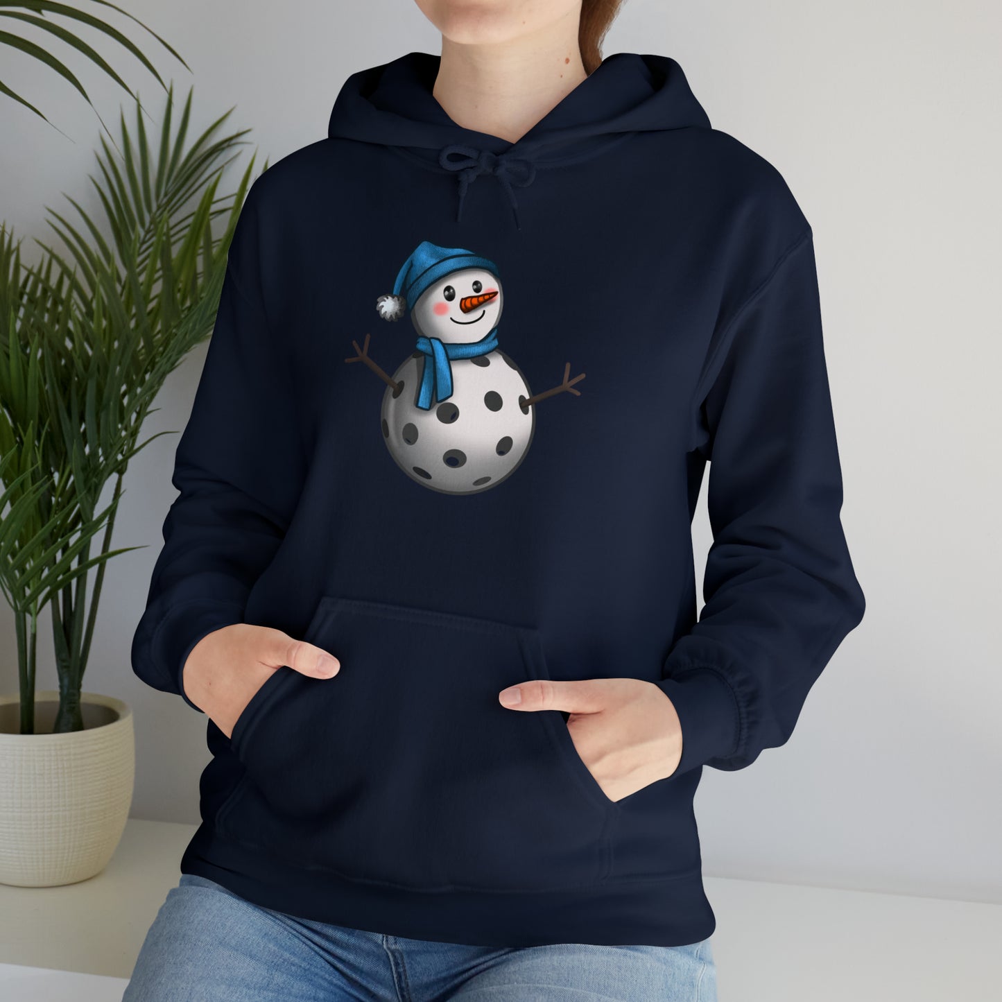 Unisex Heavy Blend™ Pickleball Snowman Hooded Sweatshirt
