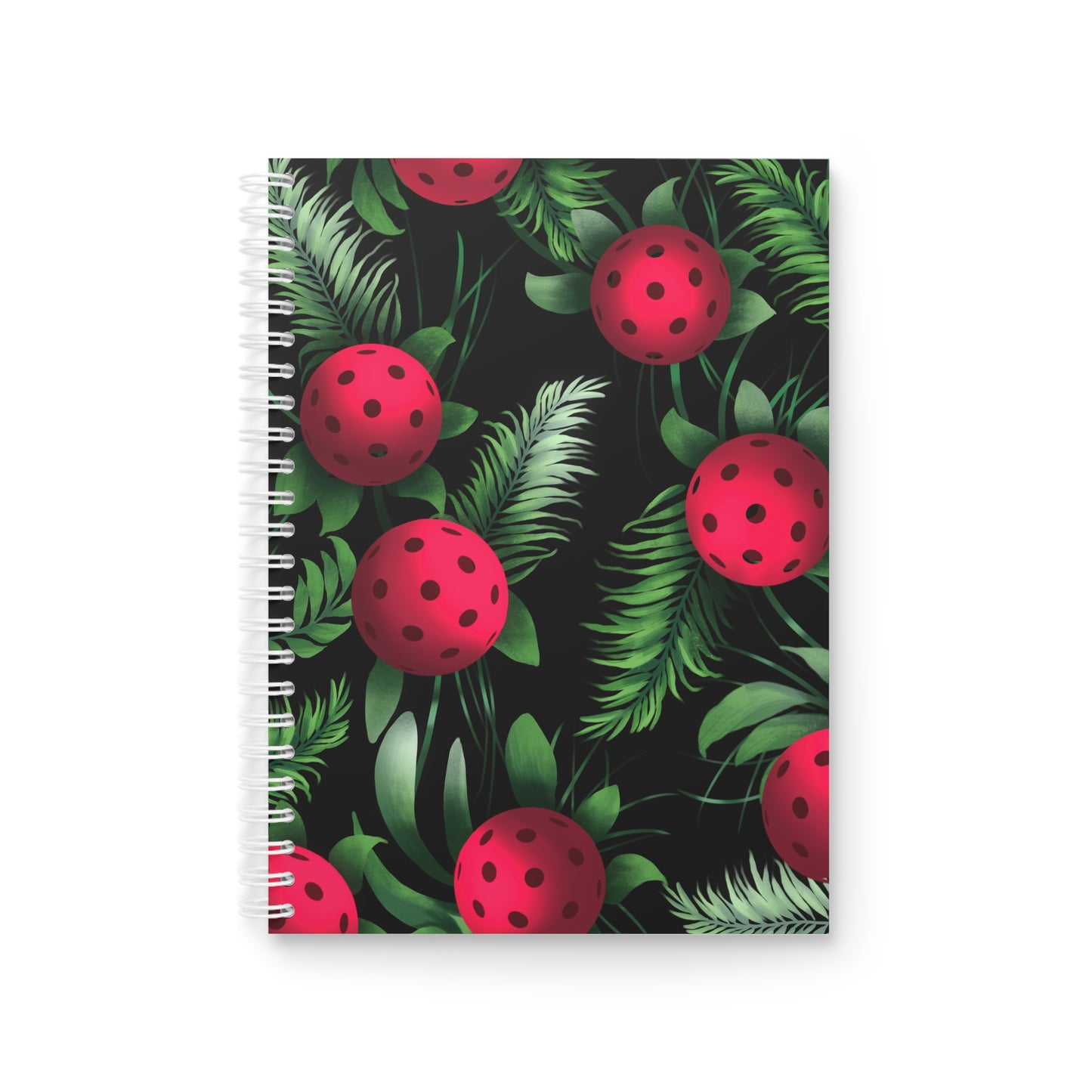 Pickleball Flowers Hawaiian Style Spiral Notebook