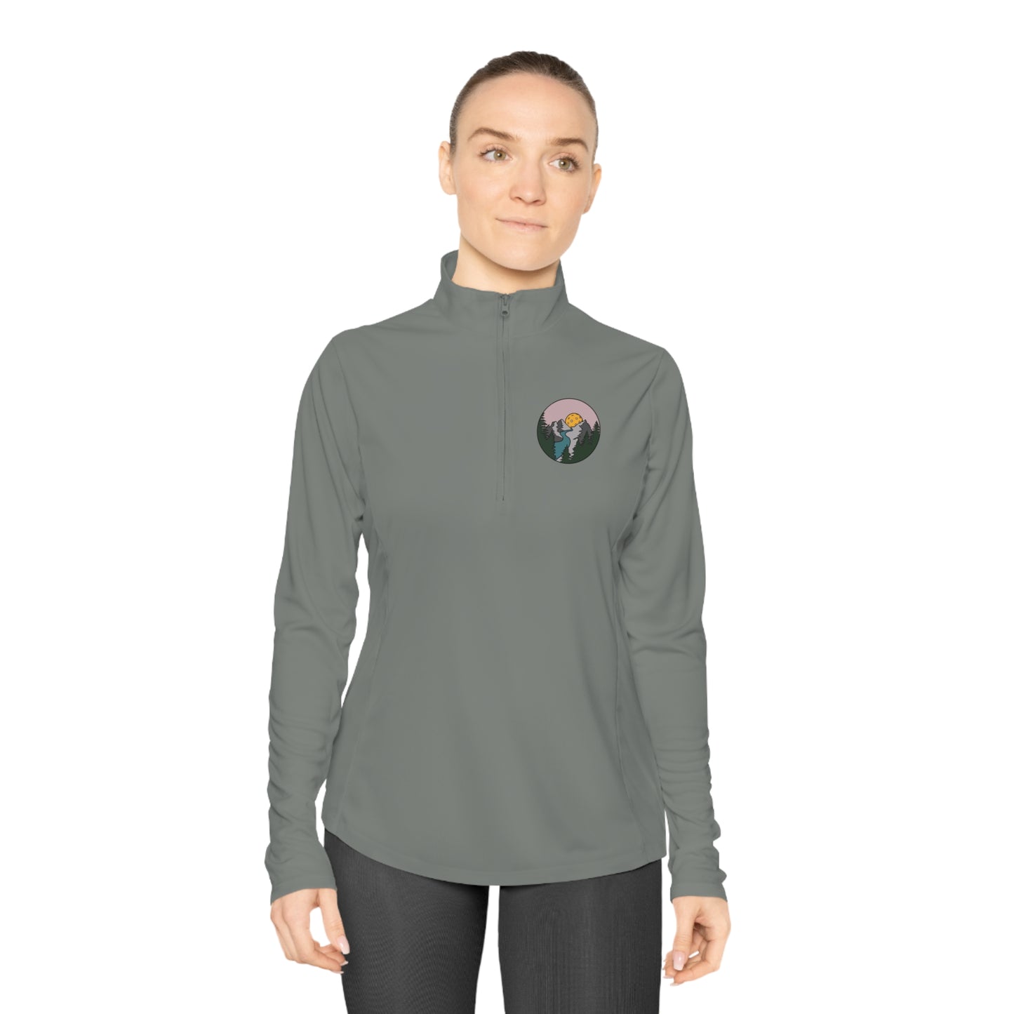 Ladies Quarter-Zip Pullover With Pickleball Logo