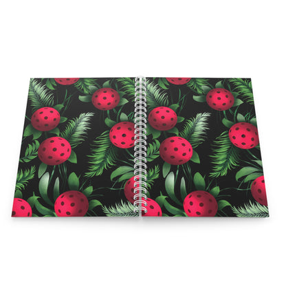 Pickleball Flowers Hawaiian Style Spiral Notebook