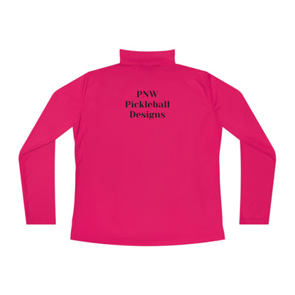 Ladies Quarter-Zip Pullover With Pickleball Logo