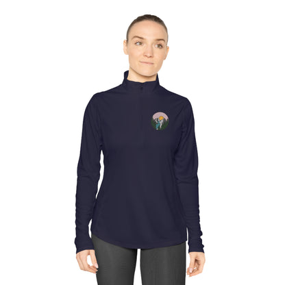 Ladies Quarter-Zip Pullover With Pickleball Logo