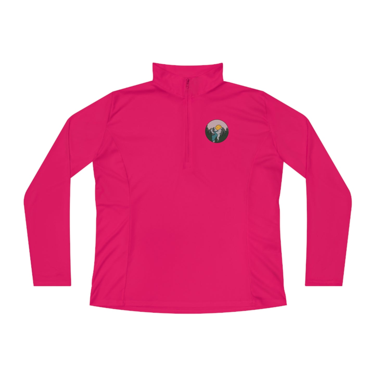 Ladies Quarter-Zip Pullover With Pickleball Logo