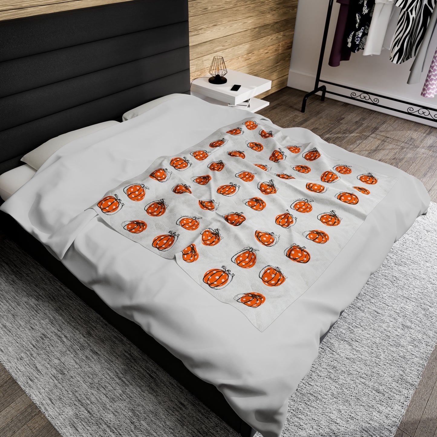 Velveteen Plush Fall Pumpkin Pickleball Blanket!