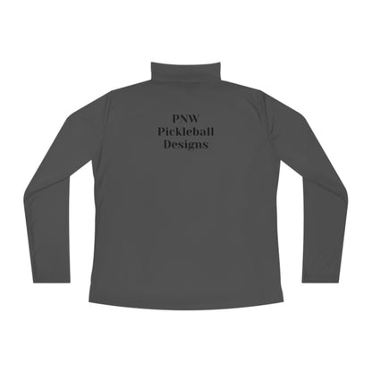 Ladies Quarter-Zip Pullover With Pickleball Logo