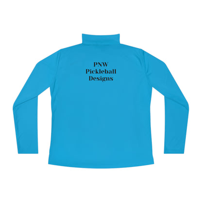 Ladies Quarter-Zip Pullover With Pickleball Logo