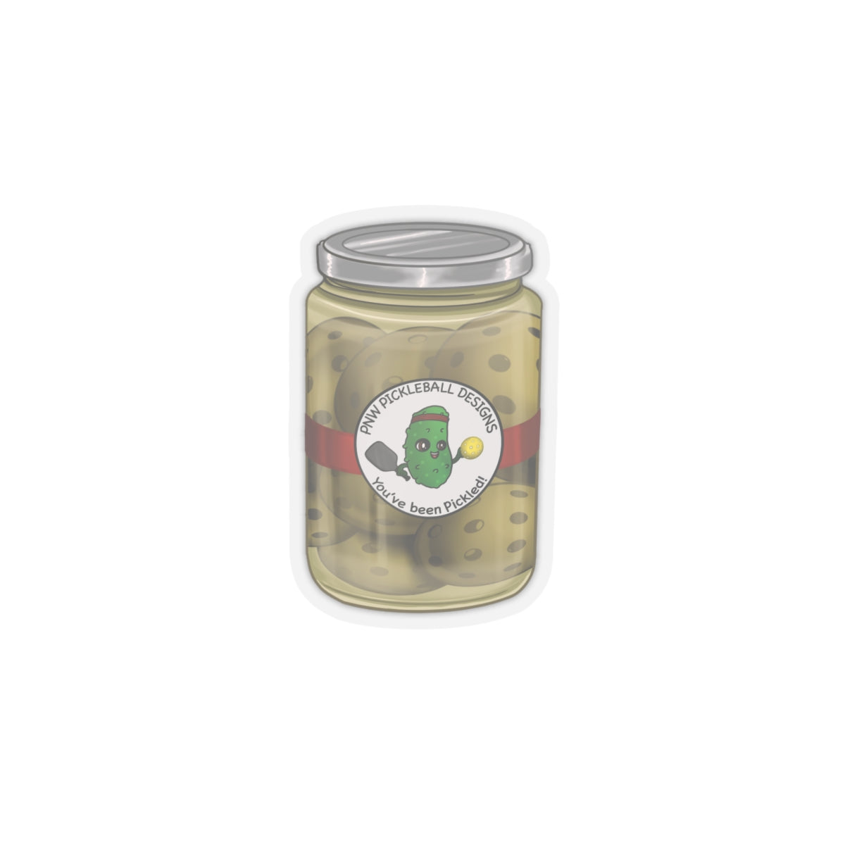 Jar of Pickleballs Sticker