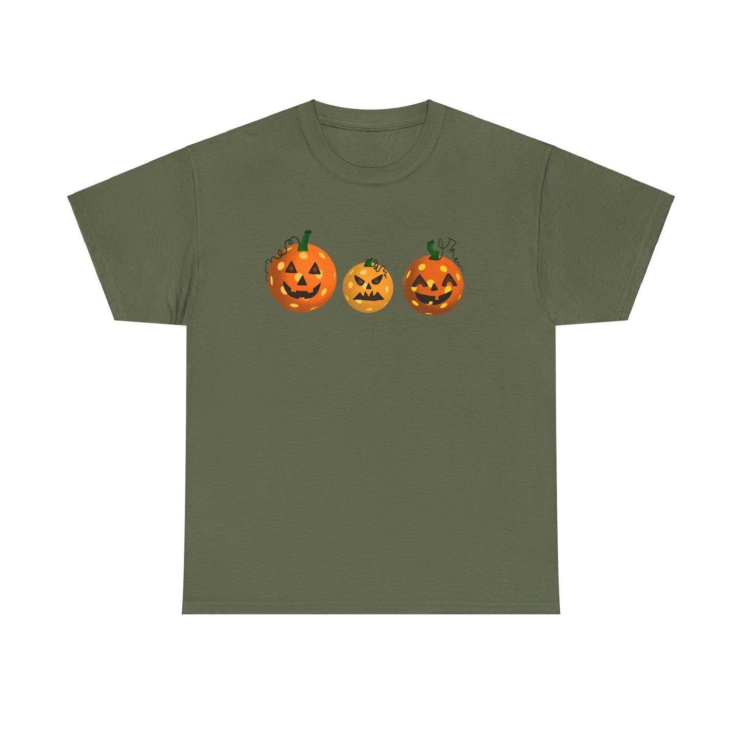 Unisex Heavy Cotton Pickleball Pumpkin Tee!