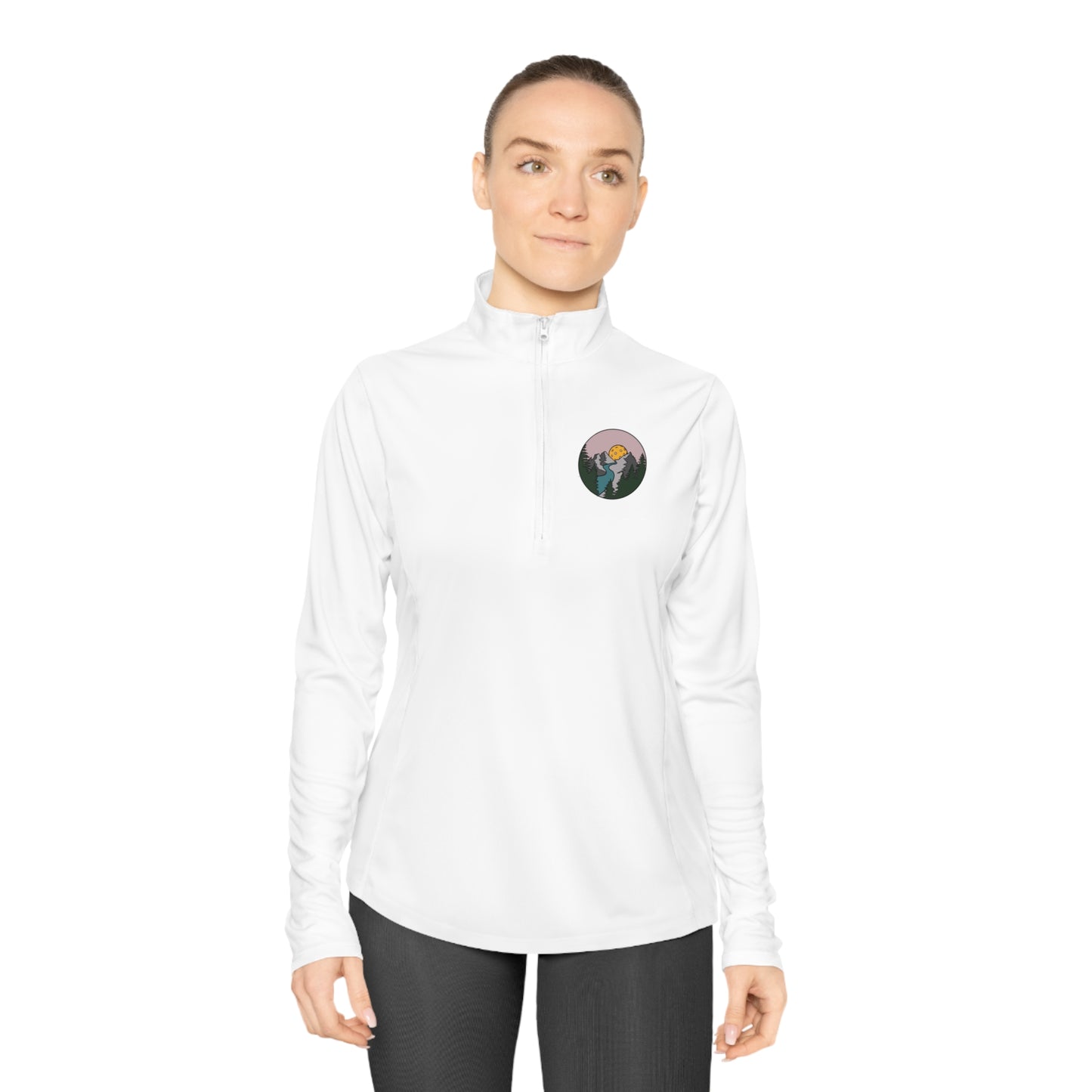 Ladies Quarter-Zip Pullover With Pickleball Logo