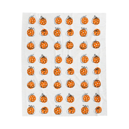 Velveteen Plush Fall Pumpkin Pickleball Blanket!