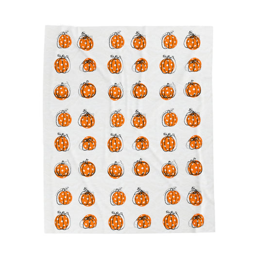 Velveteen Plush Fall Pumpkin Pickleball Blanket!