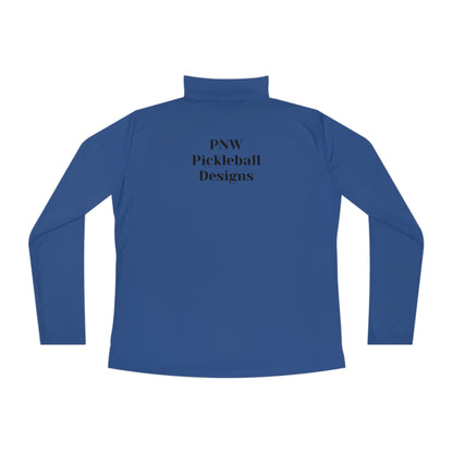 Ladies Quarter-Zip Pullover With Pickleball Logo