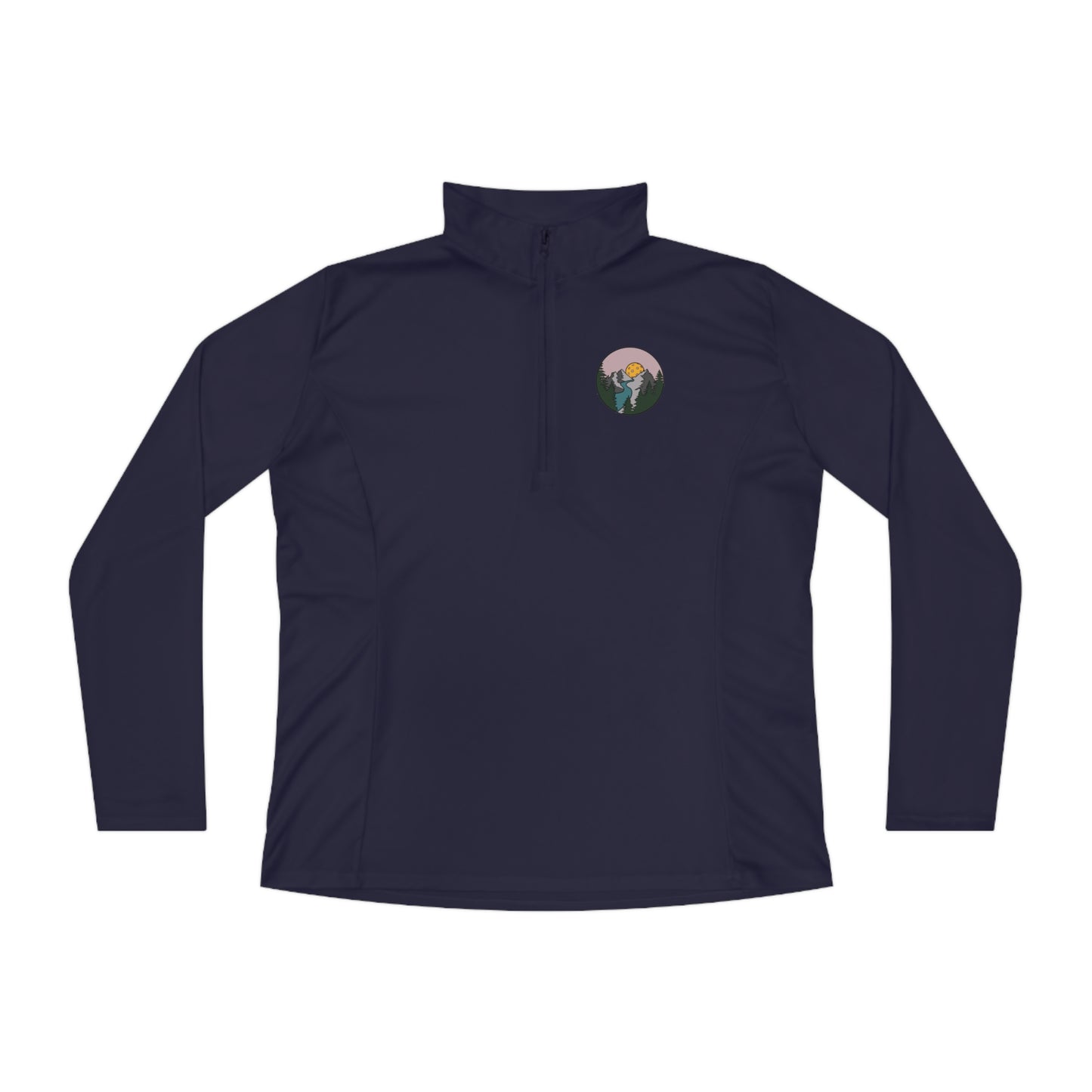 Ladies Quarter-Zip Pullover With Pickleball Logo