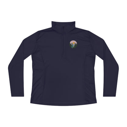 Ladies Quarter-Zip Pullover With Pickleball Logo