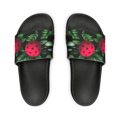 Women's Tropical Pickleball PU Slide Sandals!