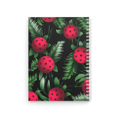 Pickleball Flowers Hawaiian Style Spiral Notebook