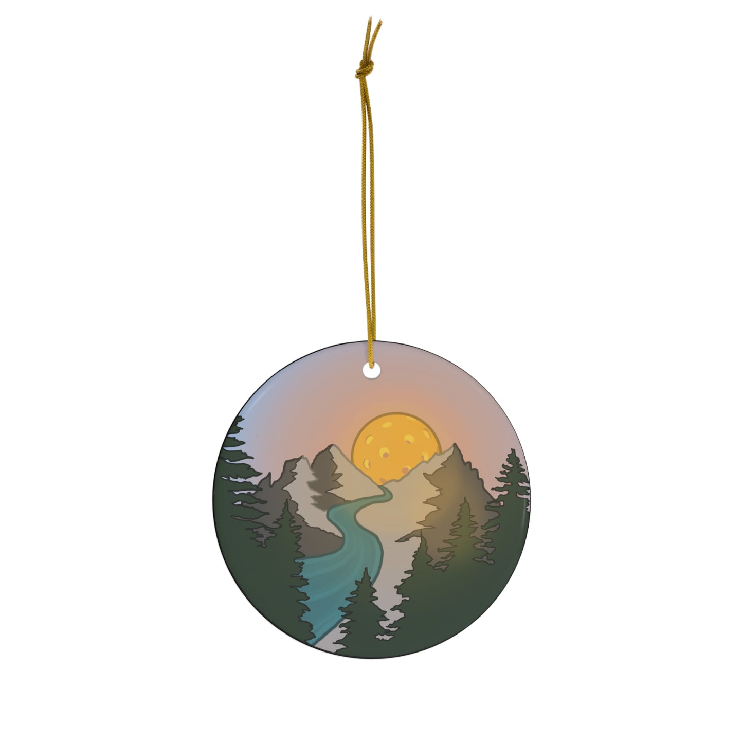 Pickleball Sun Ceramic Ornament!