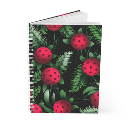 Pickleball Flowers Hawaiian Style Spiral Notebook