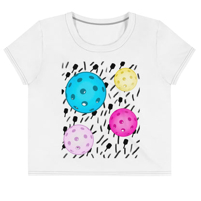 80's Themed Pickleball Crop Tee