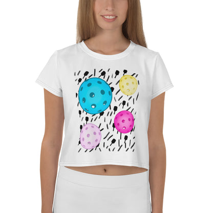 80's Themed Pickleball Crop Tee