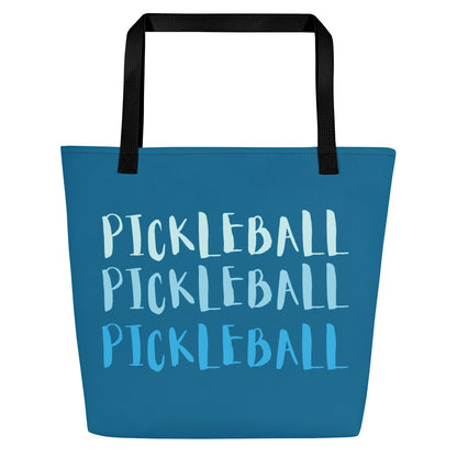 Pickleball  Ombre Large Tote Bag