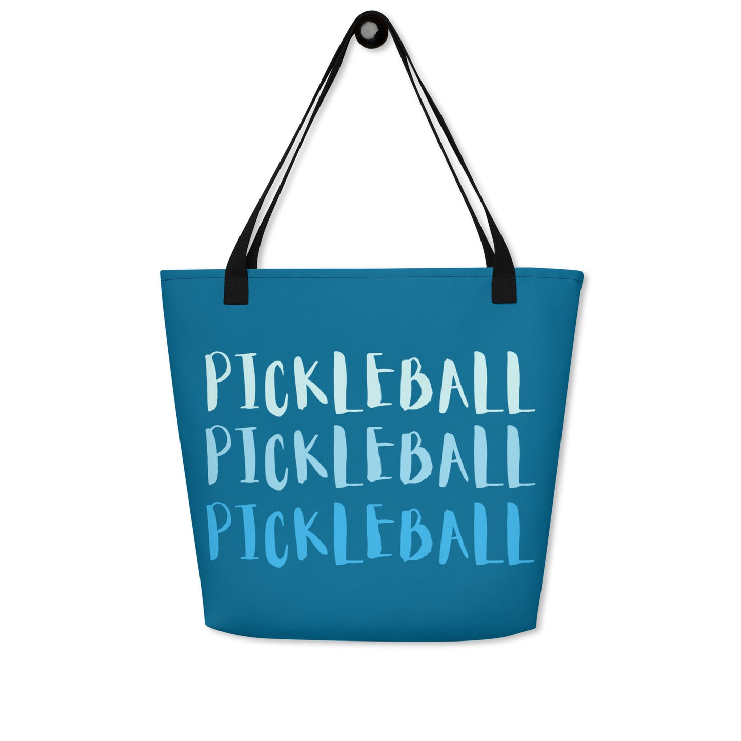 Pickleball  Ombre Large Tote Bag