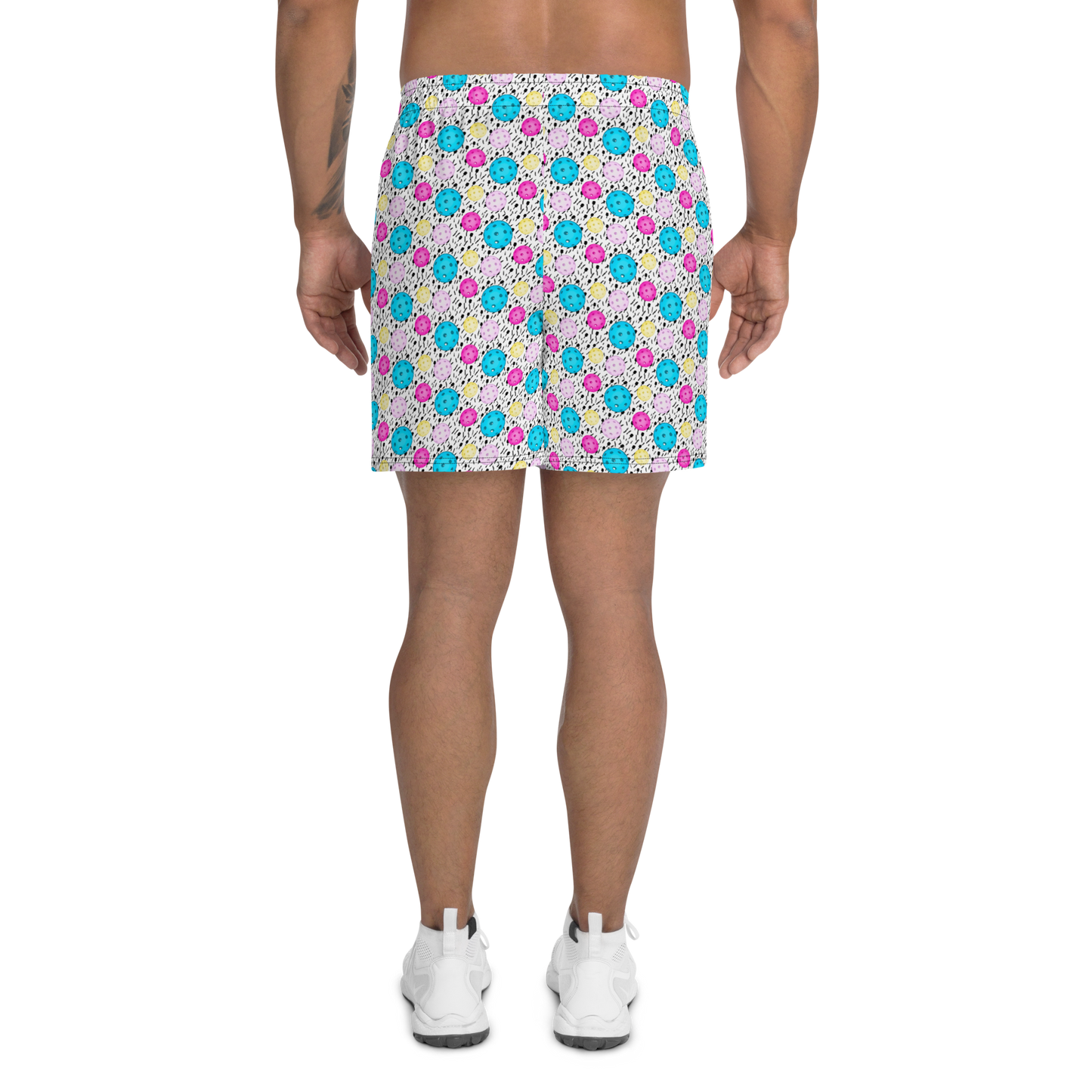 80's Themed Pickleball Pattern Men's Recycled Athletic Shorts