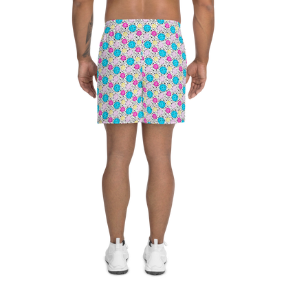 80's Themed Pickleball Pattern Men's Recycled Athletic Shorts