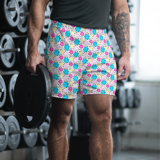 80's Themed Pickleball Pattern Men's Recycled Athletic Shorts