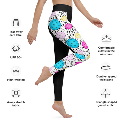 80's Themed Pickleball Pattern Leggings