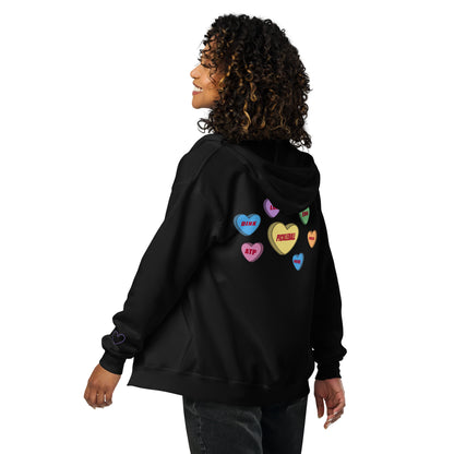 Love Pickleball Valentine's Hearts Unisex Heavy Blend Zip Hoodie