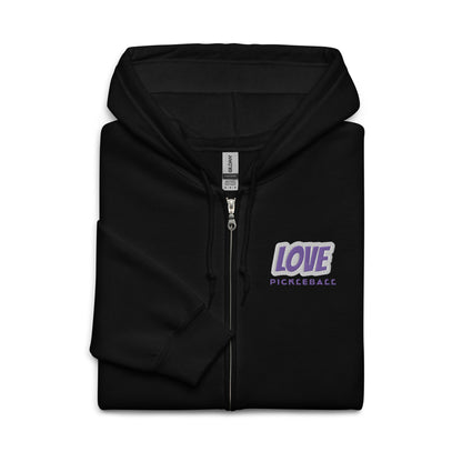 Love Pickleball Valentine's Hearts Unisex Heavy Blend Zip Hoodie