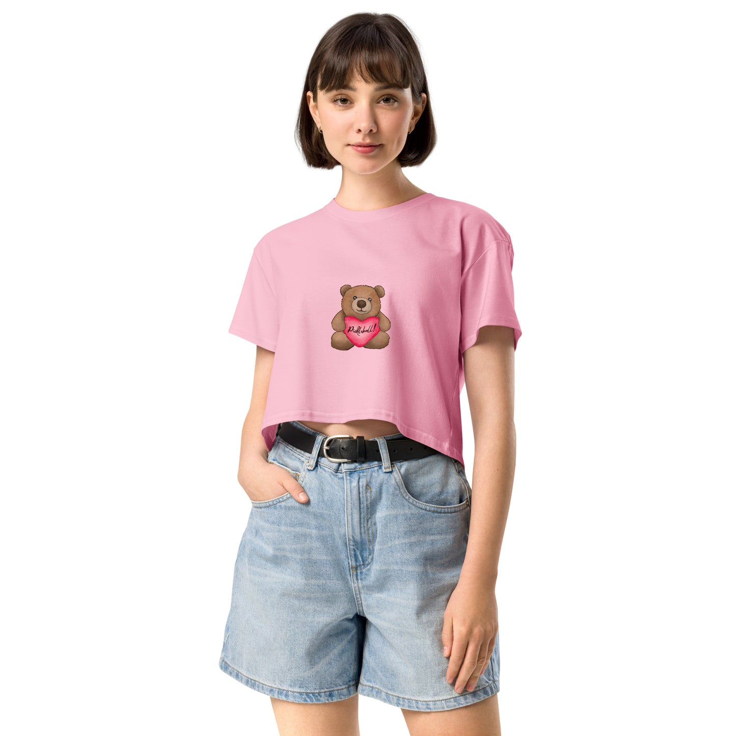 Pickleball Valentine's Teddy Bear Women’s Crop Top