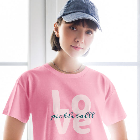 Women’s Love Pickleball Crop Top