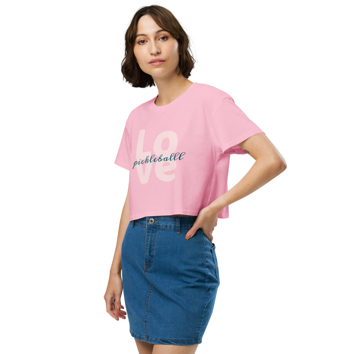 Women’s Love Pickleball Crop Top