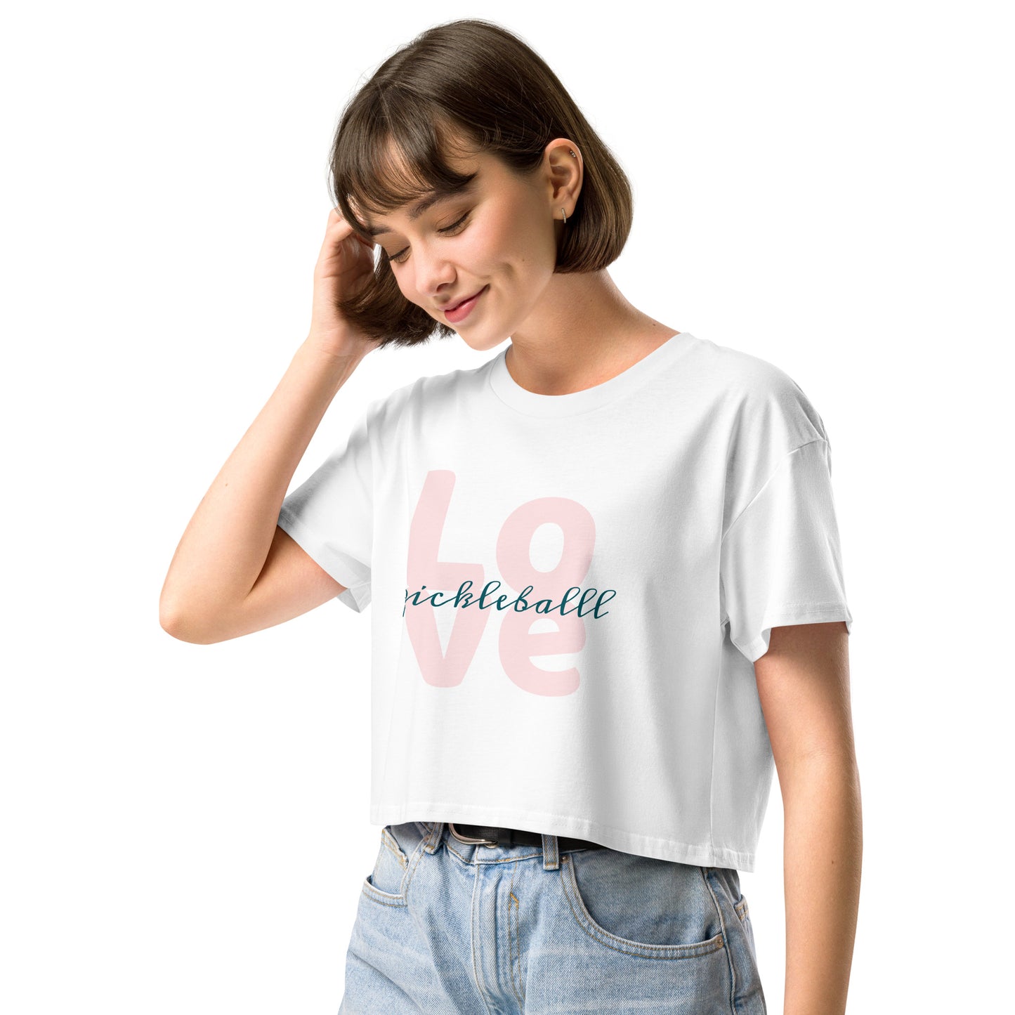 Women’s Love Pickleball Crop Top