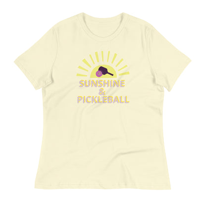 Sunshine & Pickleball Women's Relaxed T-Shirt