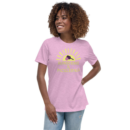 Sunshine & Pickleball Women's Relaxed T-Shirt